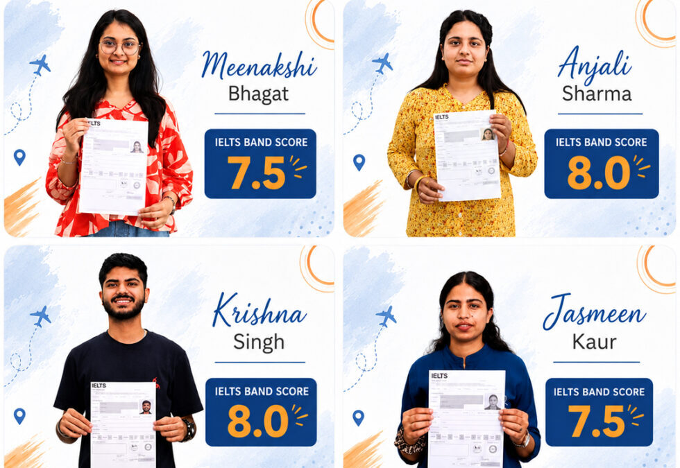 Student achieving 7.0 bands in IELTS with Career Creators, recognized as one of the Best IELTS Institute in Punjab, offering expert IELTS coaching, personalized training, regular mock tests, and proven results for study abroad aspirants.